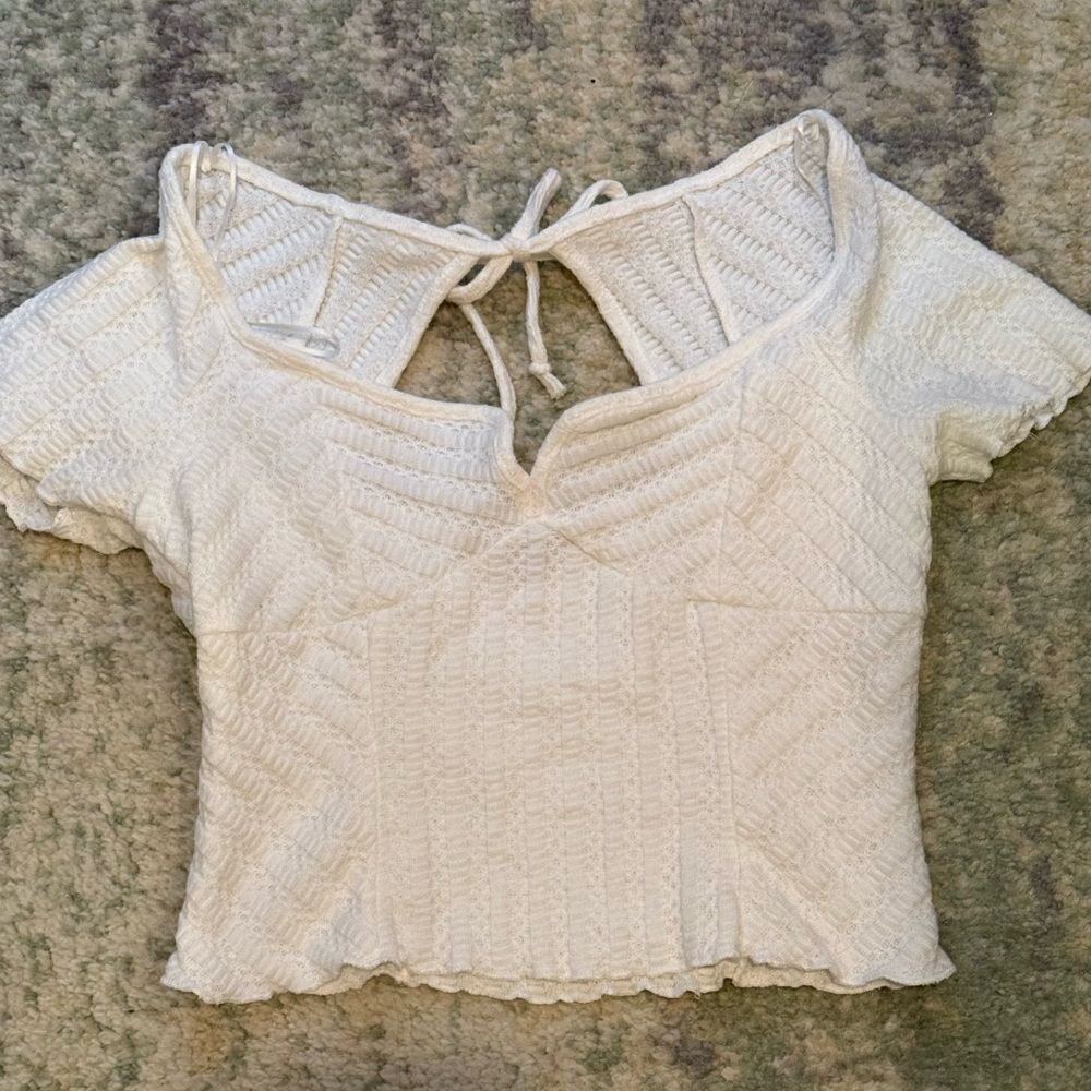 White Textured Knit Top - Picture 2 of 7